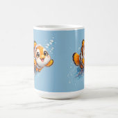 幸せなカッコウアカ clownfish 熱帯海洋生物イラスト コーヒーマグカップ (中央)