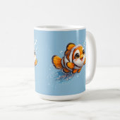 幸せなカッコウアカ clownfish 熱帯海洋生物イラスト コーヒーマグカップ (正面右)