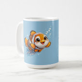 幸せなカッコウアカ clownfish 熱帯海洋生物イラスト コーヒーマグカップ (正面左)