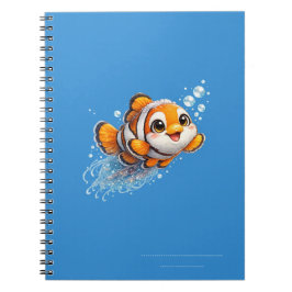 幸せなカッコウアカ clownfish 熱帯海洋生物イラスト ノートブック