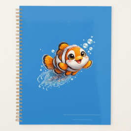 幸せなカッコウアカ clownfish 熱帯海洋生物イラスト プランナー手帳