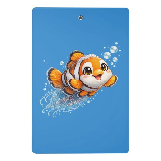 幸せなカッコウアカ clownfish 熱帯海洋生物イラスト ミニクリップボード (裏面)