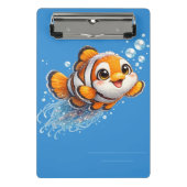 幸せなカッコウアカ clownfish 熱帯海洋生物イラスト ミニクリップボード (正面)