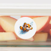 幸せなカッコウアカ clownfish 熱帯海洋生物イラスト ラベル (貼付)