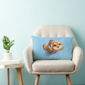 幸せなカッコウアカ clownfish 熱帯海洋生物イラスト ランバークッション (椅子)