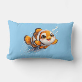 幸せなカッコウアカ clownfish 熱帯海洋生物イラスト ランバークッション