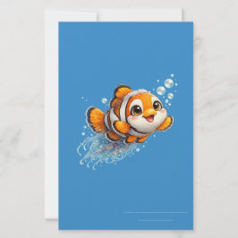 幸せなカッコウアカ clownfish 熱帯海洋生物イラスト 便箋
