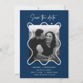 幸せなカップルがお知らせする結婚式のSave the Date セーブザデート (正面)