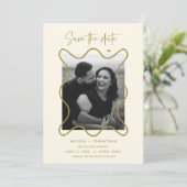 幸せなカップルがお知らせ ウェディングのご案内 セーブザデート (スタンド正面)