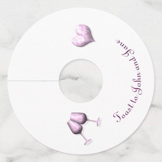 幸せなカップルに乾杯する ワイングラスタグ (正面)