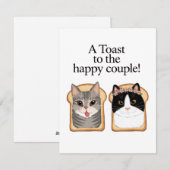 幸せなカップルに乾杯！おもしろネコの結婚式・婚約 シーズンカード (正面/裏面)