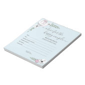 幸せなカップルのための花のブライダルシャワーのアドバイス ノートパッド (回転)