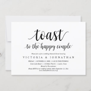 幸せなカップルのリハ結婚ーサルディナーに乾杯 招待状