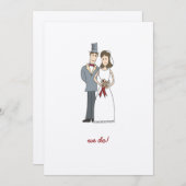 幸せなカップルの結婚式招待状 招待状 (正面/裏面)