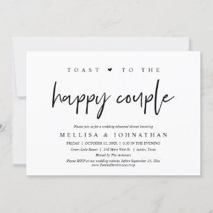 幸せなカップルへのトースト、結婚リハーサル 招待状