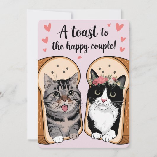 幸せなカップルへの乾杯 面白い猫の結婚式 シーズンカード (正面)