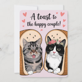 幸せなカップルへの乾杯 面白い猫の結婚式 シーズンカード
