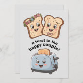 幸せなカップルへの乾杯 面白い結婚式 招待状 (正面/裏面)
