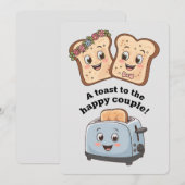 幸せなカップルへの乾杯 面白い結婚式 招待状 (正面/裏面)