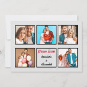 幸せなカップルモダンバパーソナライズされたレンタネコラージュ シーズンカード (正面)