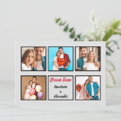 幸せなカップルモダンバパーソナライズされたレンタネコラージュ シーズンカード (スタンド正面)