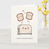 幸せなカップル結婚ズ・トースト カード (黄色い花)