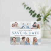 幸せなカップル編集可能な色日付はがきを保存 案内ポストカード (スタンド正面)