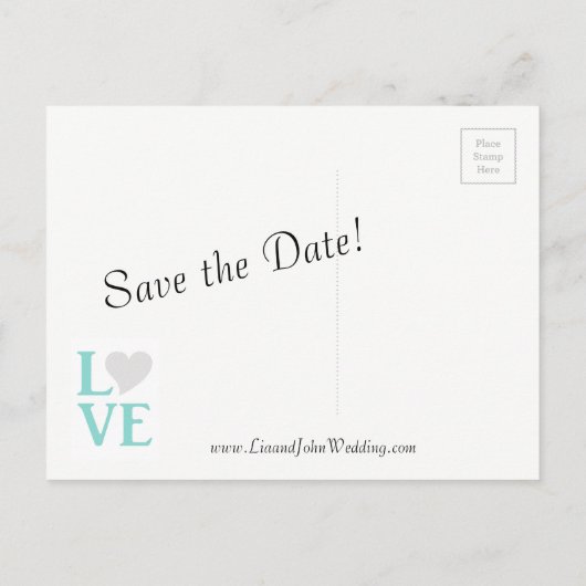 幸せなカップル　私たちは　結婚式の日を覚えておく ポストカードを出します 案内ポストカード (裏面)