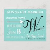 幸せなカップル　私たちは　結婚式の日を覚えておく ポストカードを出します 案内ポストカード (正面)