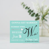 幸せなカップル　私たちは　結婚式の日を覚えておく ポストカードを出します 案内ポストカード (スタンド正面)