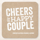 幸せなカップルkraftリハーサルのディナーへの応援 スクエアペーパーコースター (正面)