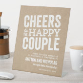 幸せなカップルkraftリハーサルのディナーへの応援 台座サイン (インサイチュ)