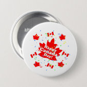 幸せなカナダ日のパーティー 缶バッジ (正面&裏面)