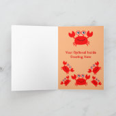 幸せなカニのカスタムな挨拶状 カード (内部)