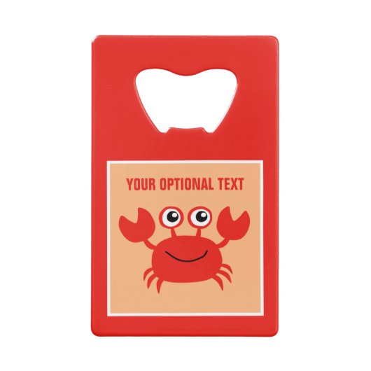 幸せなカニのカスタムな栓抜き クレジットカード栓抜き (正面)