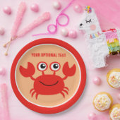 幸せなカニのカスタムな紙皿 ペーパープレート (パーティー)