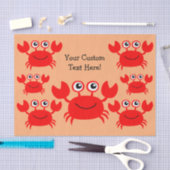 幸せなカニのカスタムのティッシュペーパー 薄葉紙 (クラフト)