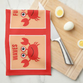 幸せなカニカスタムな手タオル キッチンタオル (四つ折り)