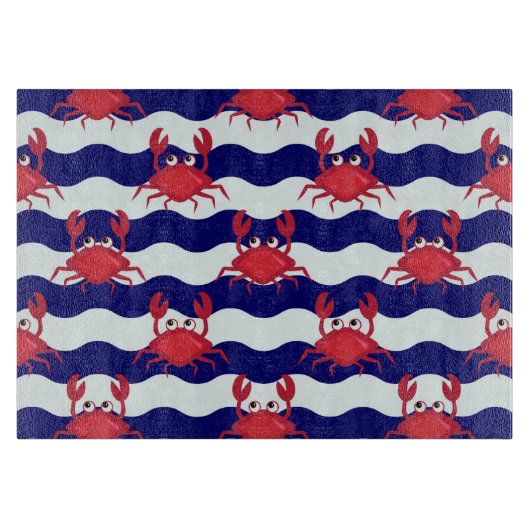 幸せなカニパターン カッティングボード (正面)