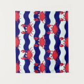 幸せなカニパターン タペストリー (正面)