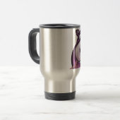 幸せなカバのかぎ針編みのカバ トラベルマグ (正面左)