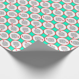 幸せなカバのクリスマス ラッピングペーパー