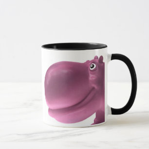 幸せなカバのピンク マグカップ