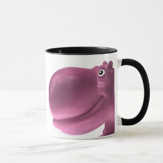 幸せなカバのピンク マグカップ