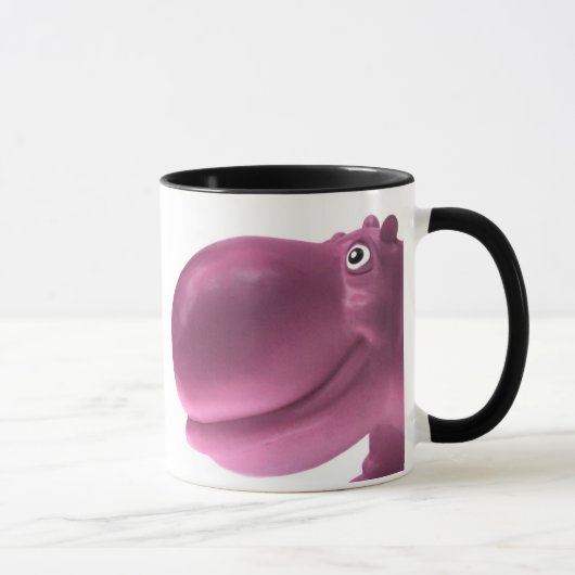 幸せなカバのピンク マグカップ (右)