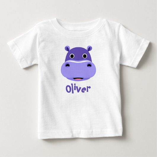 幸せなカバの顔 ベビーTシャツ (正面)