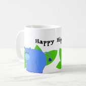 幸せなカバ コーヒーマグカップ (正面左)