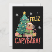 幸せなカピバラのエルフ クリスマスツリー  招待状 (正面)
