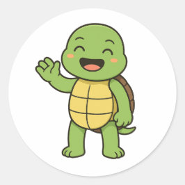 幸せなカメ ラウンドシール
