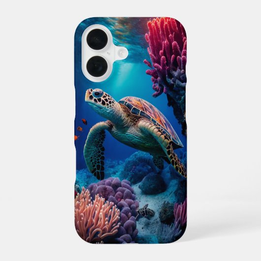 幸せなカメ iPhone 16ケース (裏面)